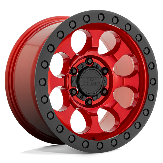 Black Rhino RIOT 17X8.5 -30 6X139.7/6X5.5 CANDY RED W/ BLACK RING & BOLTS