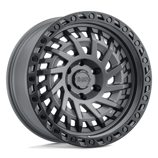 Black Rhino SHREDDER 18X9.5 0 5X127/5X5.0 MATTE GUNMETAL W/ BLACK RING