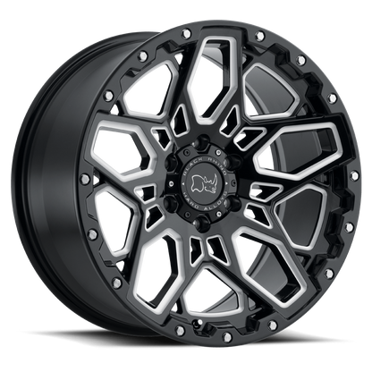Black Rhino SHRAPNEL 20X9.5 12 6X135/6X135 GLOSS BLACK W/ MILLED SPOKES