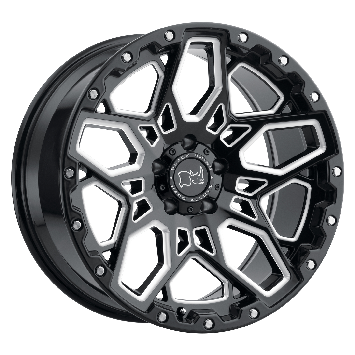 Black Rhino SHRAPNEL 17X9.5 12 6X135/6X135 GLOSS BLACK W/ MILLED SPOKES