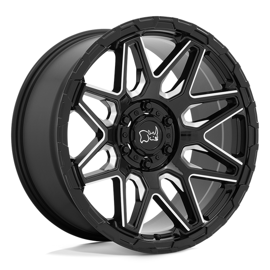 Black Rhino SHOCKWAVE 20X9.5 12 6X135/6X135 GLOSS BLACK WITH MILLED SPOKES