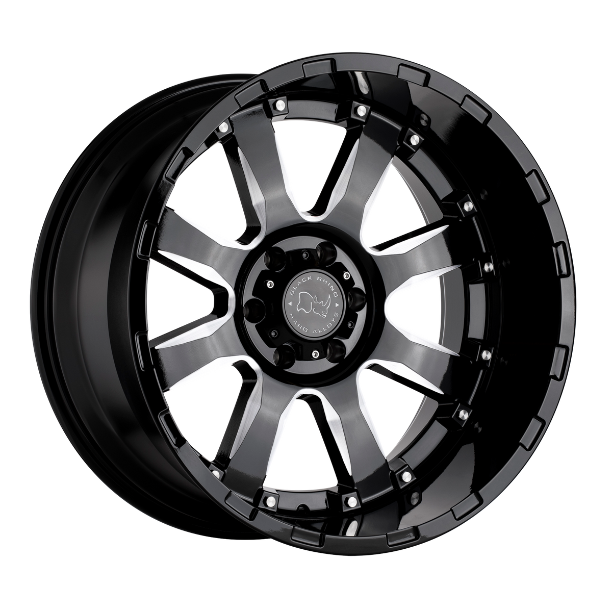 Black Rhino SIERRA 18X9 -12 8X165.1/8X6.5 GLOSS BLACK W/ MILLED SPOKES
