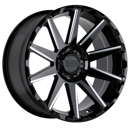 Black Rhino TYPHOON 18X9.5 12 6X135/6X135 GLOSS BLACK W/ MILLED SPOKES