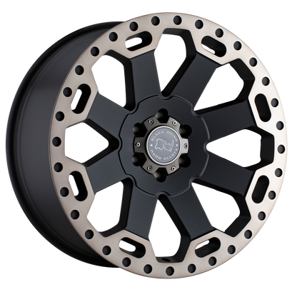 Black Rhino WARLORD 17X9 -12 8X180/8X180 MATTE BLACK W/ MACHINED DARK TINT