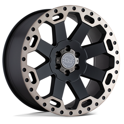 Black Rhino WARLORD 17X9 -12 8X180/8X180 MATTE BLACK W/ MACHINED DARK TINT