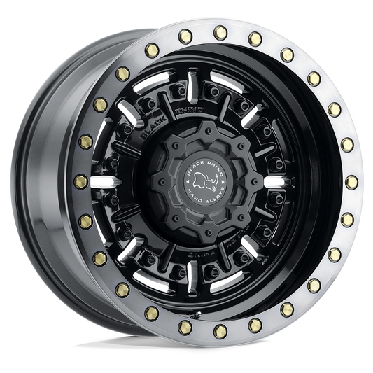 Black Rhino ABRAMS 17X8.5 -18 6X139.7 GLOSS GUN BLACK W/ MACHINED DARK TINT