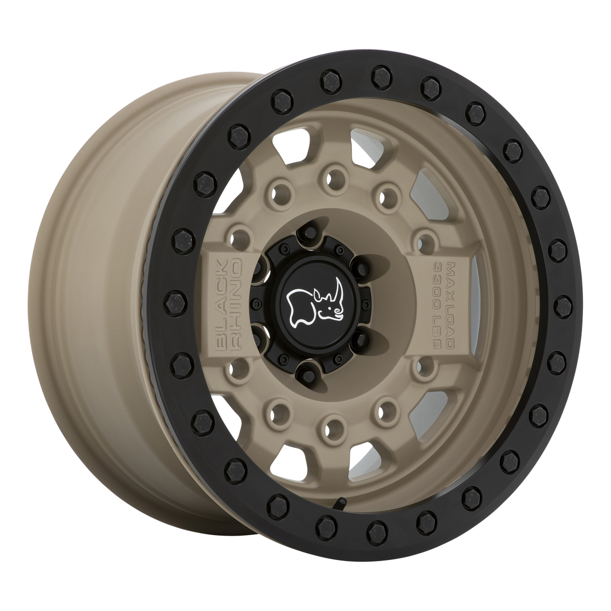 Black Rhino AVENGER BEADLOCK 17X8.5 0 6X139.7/6X5.5 DESERT SAND W/ BLACK HARDWARE