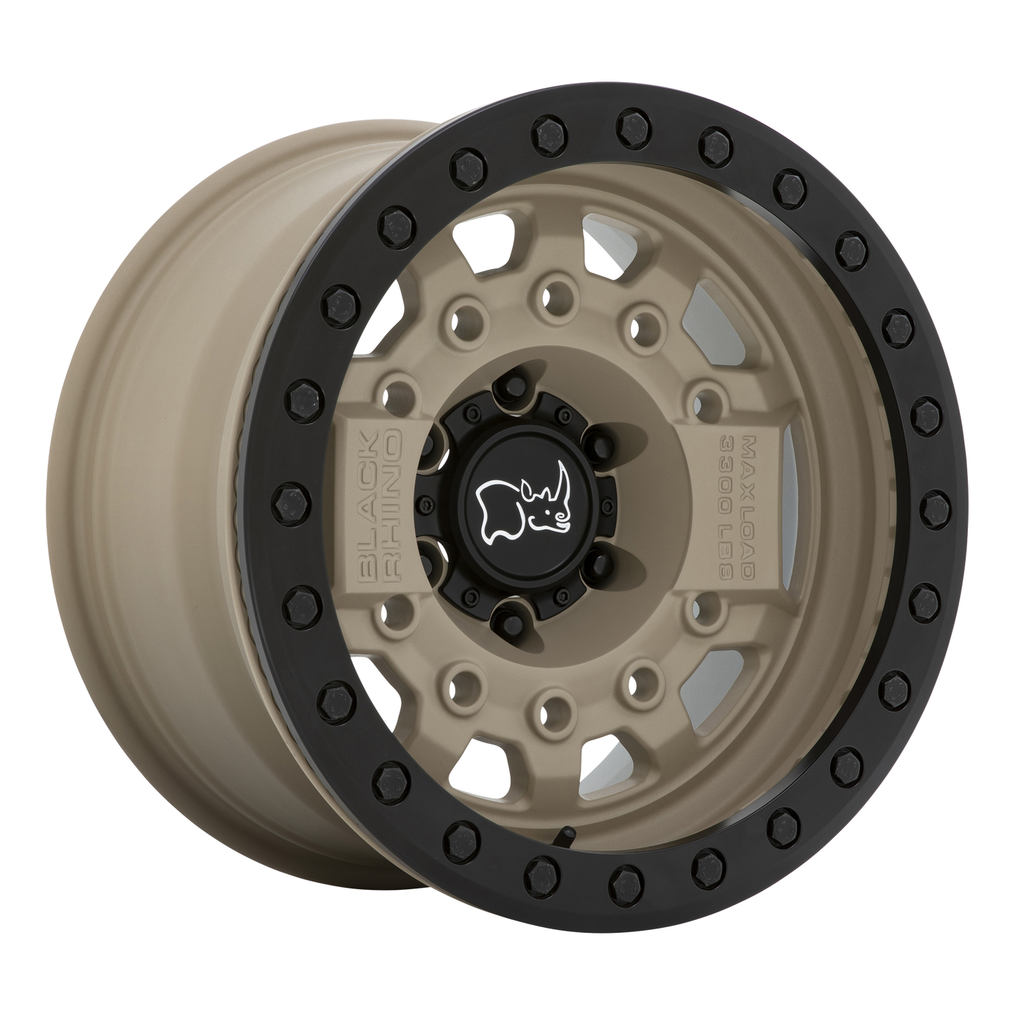 Black Rhino AVENGER BEADLOCK 17X8.5 -30 6X139.7/6X5.5 DESERT SAND W/ BLACK HARDWARE