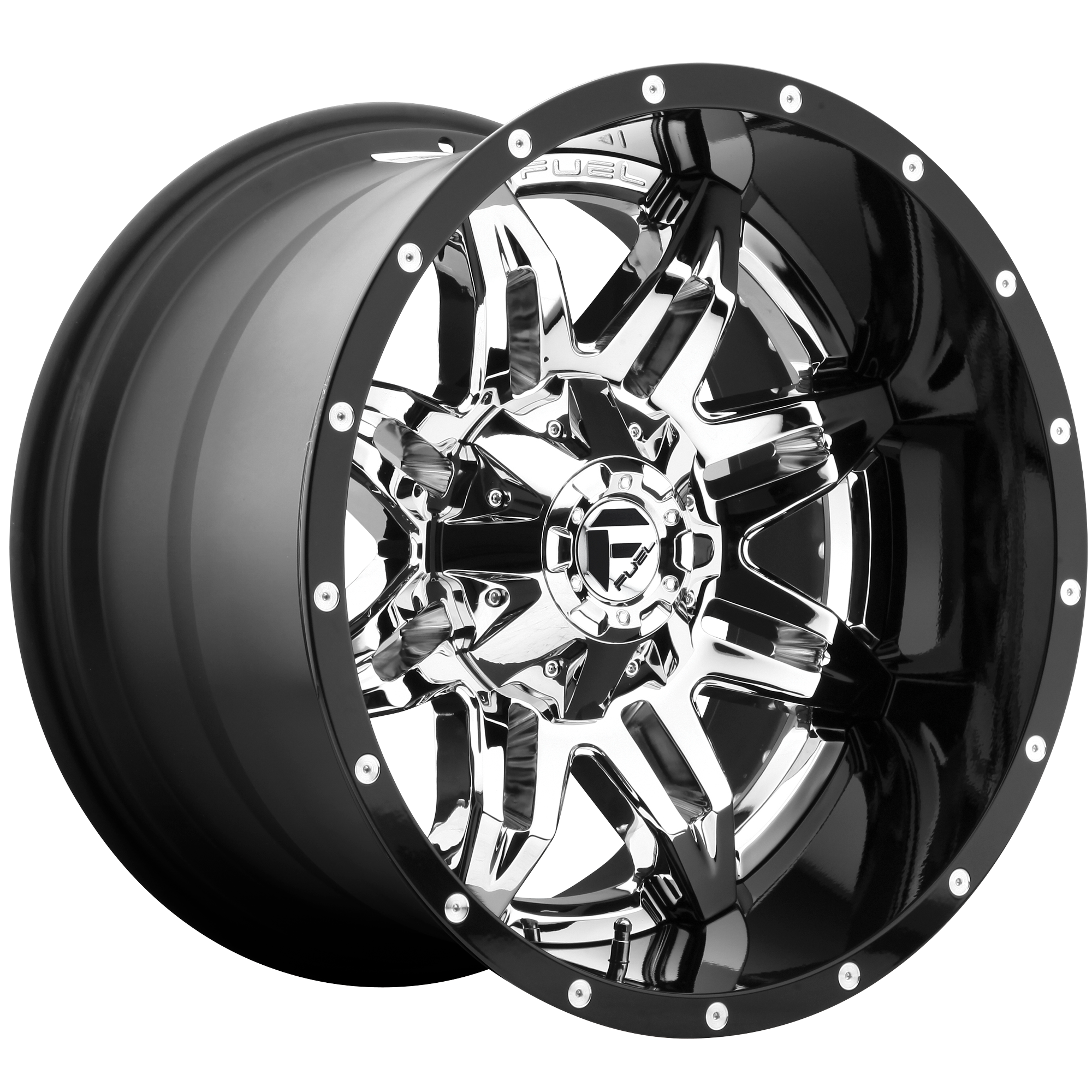LETHAL 20x10 8x165.10 CHROME PLATED GLOSS BLACK LIP (-19 mm) - Tires and Engine Performance