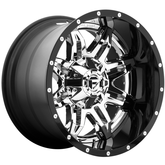 LETHAL 20x10 5x114.30/5x127.00 CHROME PLATED GLOSS BLACK LIP (-19 mm) - Tires and Engine Performance