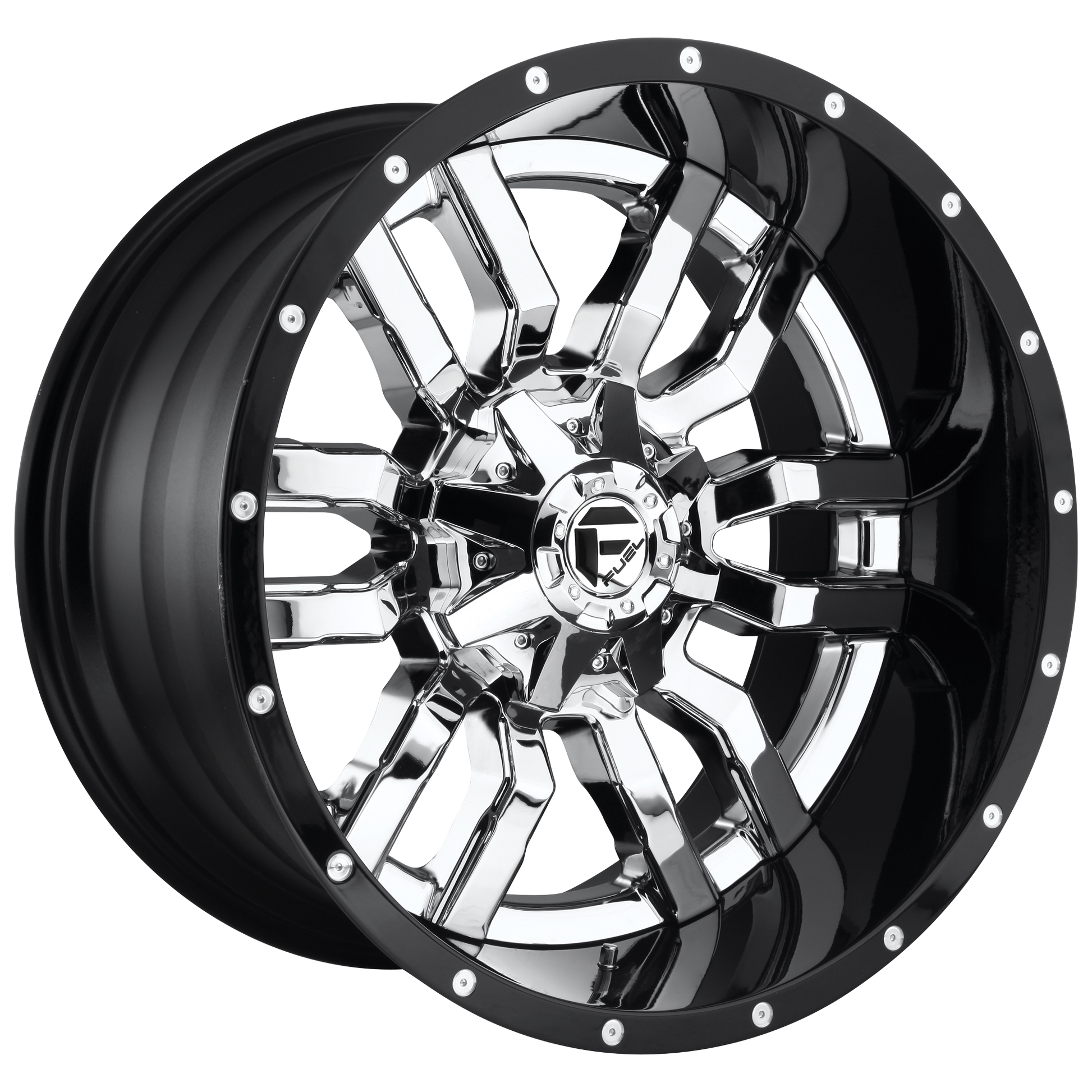 SLEDGE 22x10 6x135.00/6x139.70 CHROME PLATED GLOSS BLACK LIP (-13 mm) - Tires and Engine Performance