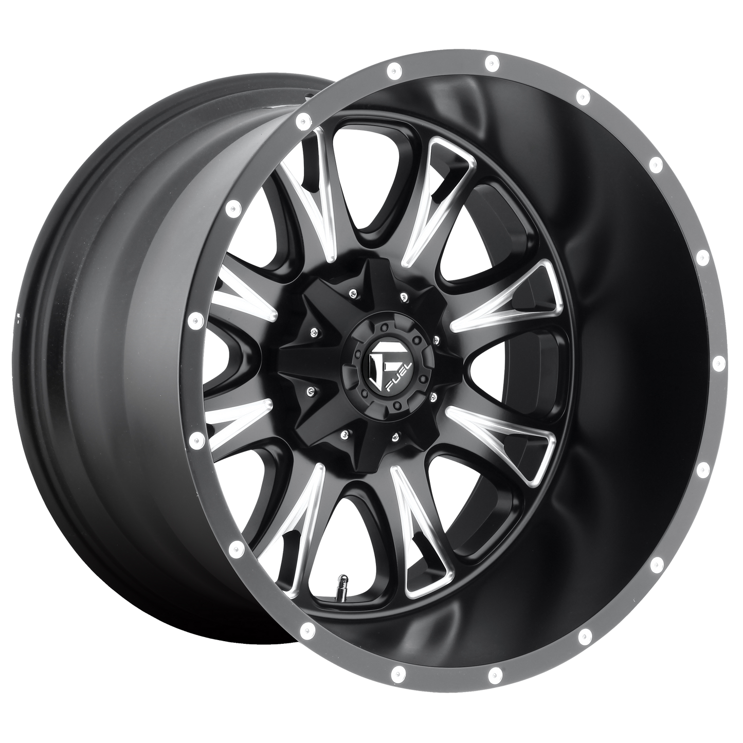 THROTTLE 18x10 8x165.10 MATTE BLACK MILLED (-24 mm) - Tires and Engine Performance
