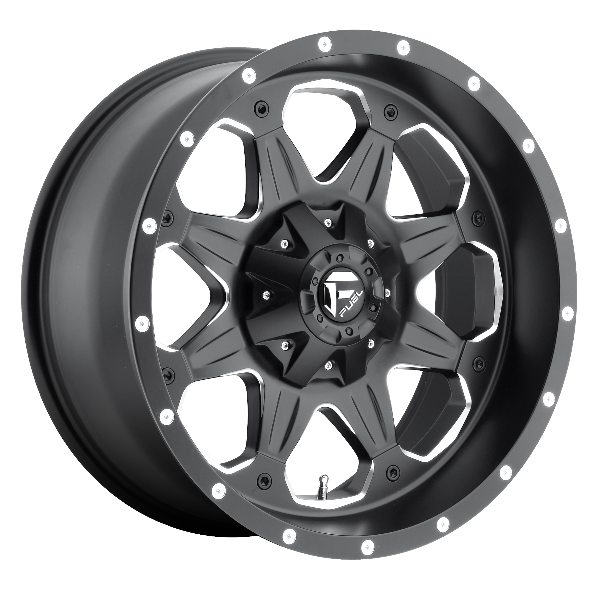 BOOST 16x8 5x139.70 MATTE BLACK MILLED (1 mm) - Tires and Engine Performance