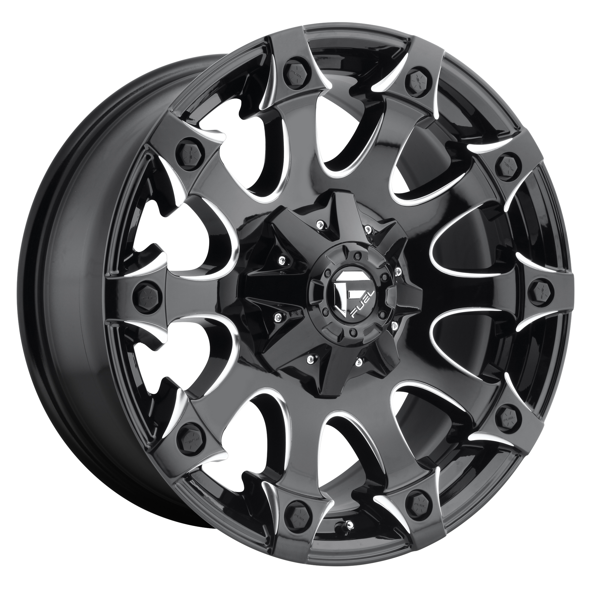 BATTLE AXE 22x12 6x135.00/6x139.70 GLOSS BLACK MILLED (-44 mm) - Tires and Engine Performance