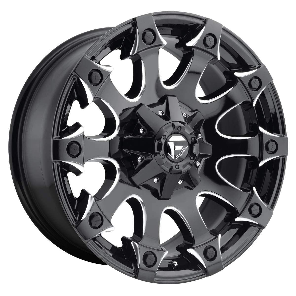 BATTLE AXE 20x12 5x114.30/5x127.00 GLOSS BLACK MILLED (-44 mm) - Tires and Engine Performance