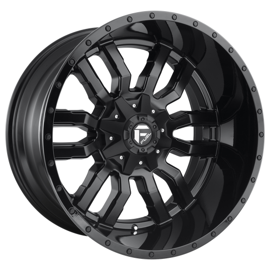 SLEDGE 24x14 5x139.70/5x150.00 MATTE BLACK GLOSS BLACK LIP (-75 mm) - Tires and Engine Performance