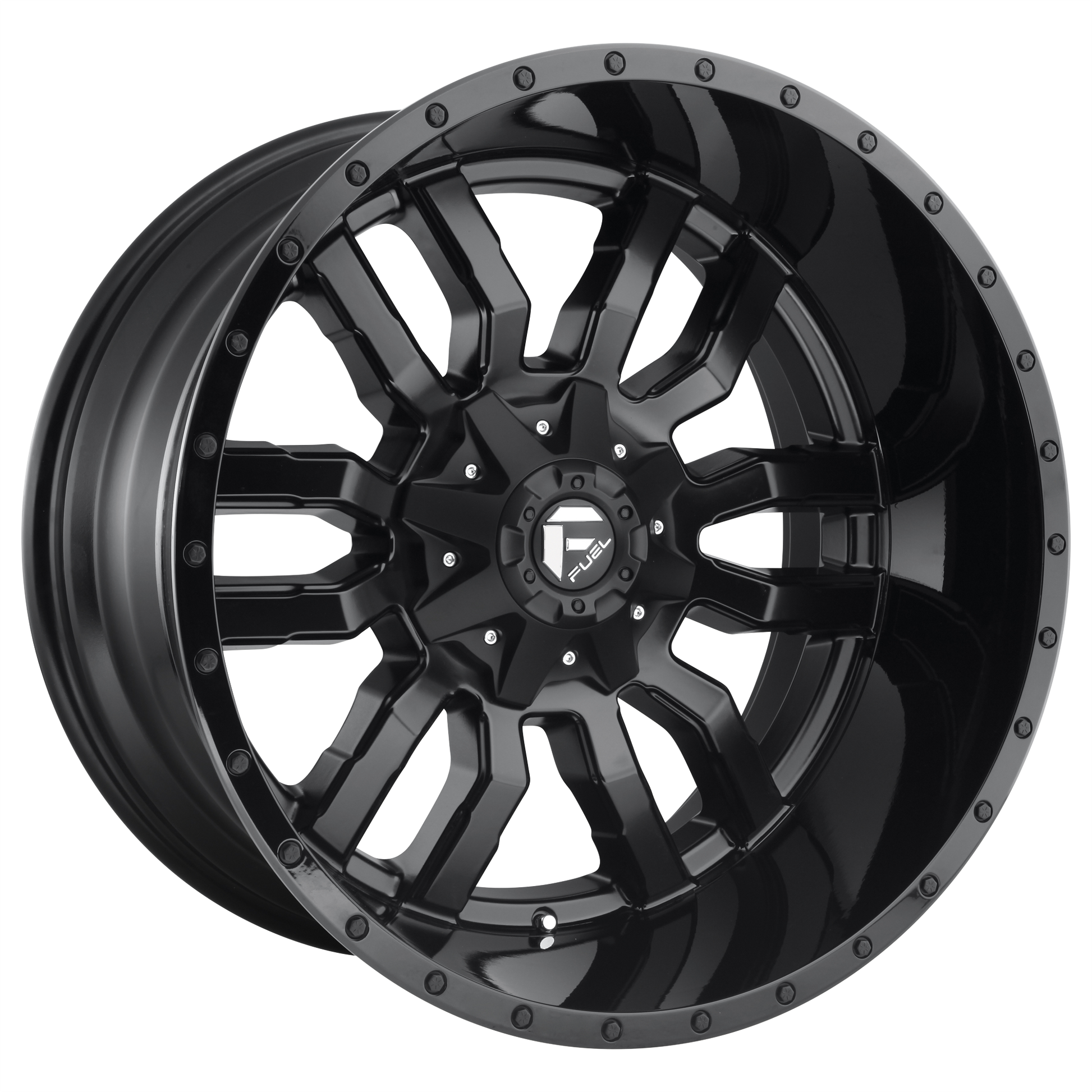 SLEDGE 24x12 6x135.00/6x139.70 MATTE BLACK GLOSS BLACK LIP (-44 mm) - Tires and Engine Performance