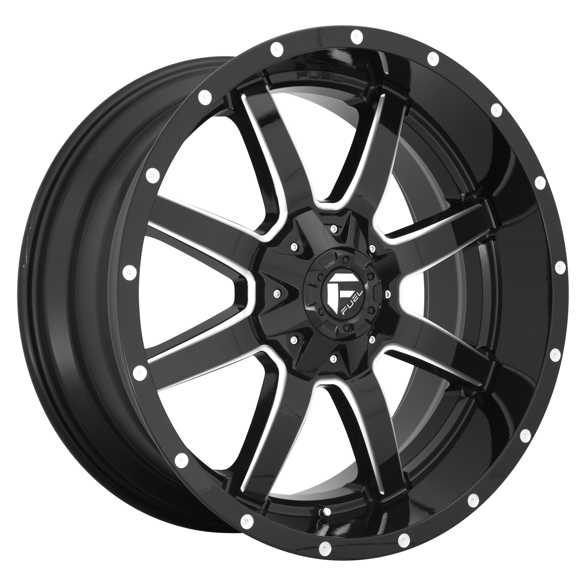 MAVERICK 22x9.5 6x135.00/6x139.70 GLOSS BLACK MILLED (20 mm) - Tires and Engine Performance