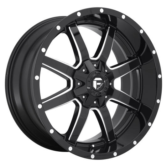 MAVERICK 22x9.5 6x135.00/6x139.70 GLOSS BLACK MILLED (20 mm) - Tires and Engine Performance
