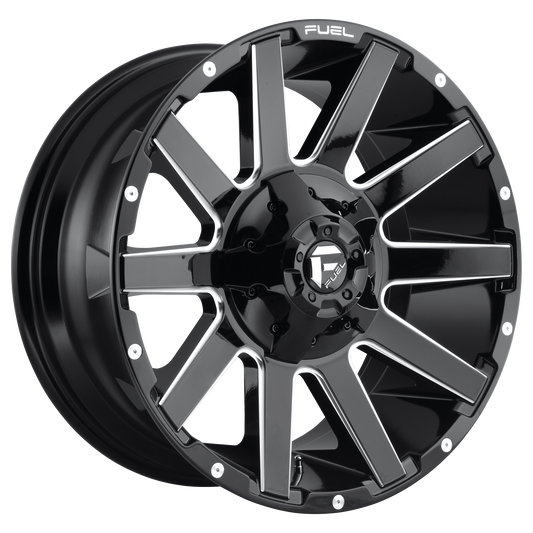CONTRA 18x9 5x114.30/5x127.00 GLOSS BLACK MILLED (1 mm) - Tires and Engine Performance