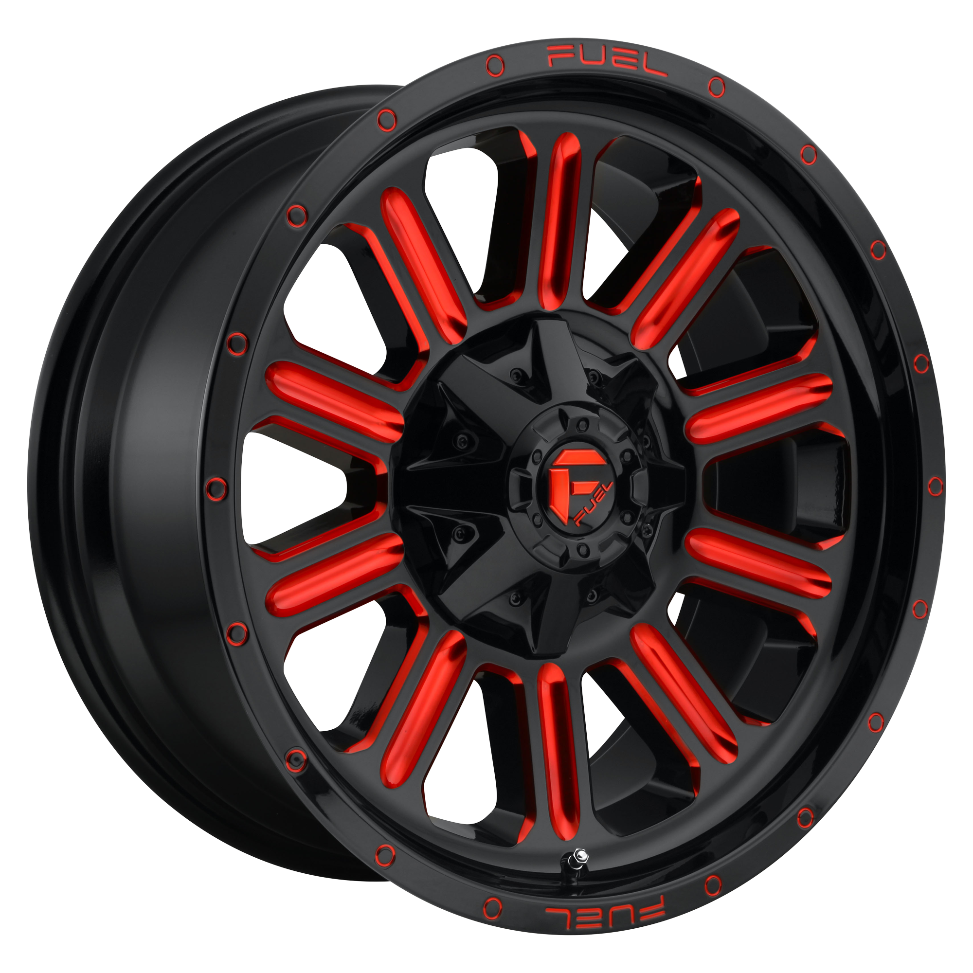 HARDLINE 18x9 6x135.00/6x139.70 GLOSS BLACK RED TINTED CLEAR (2 mm) - Tires and Engine Performance
