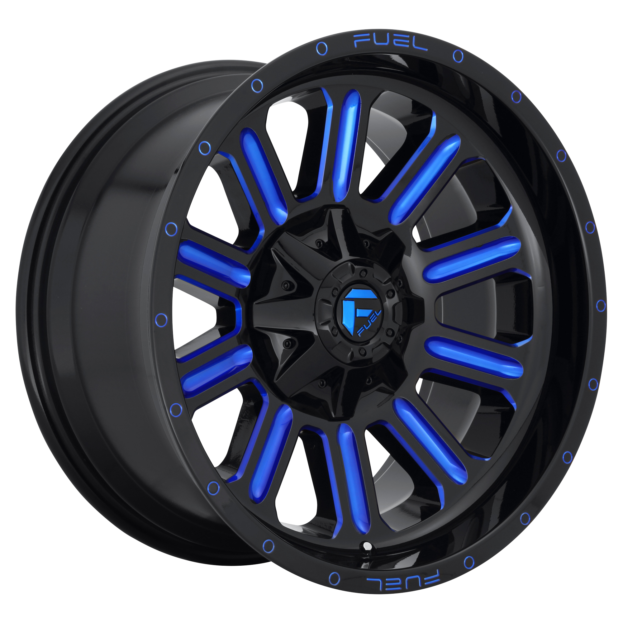 HARDLINE 20x12 6x135.00/6x139.70 GLOSS BLACK BLUE TINTED CLEAR (-45 mm) - Tires and Engine Performance