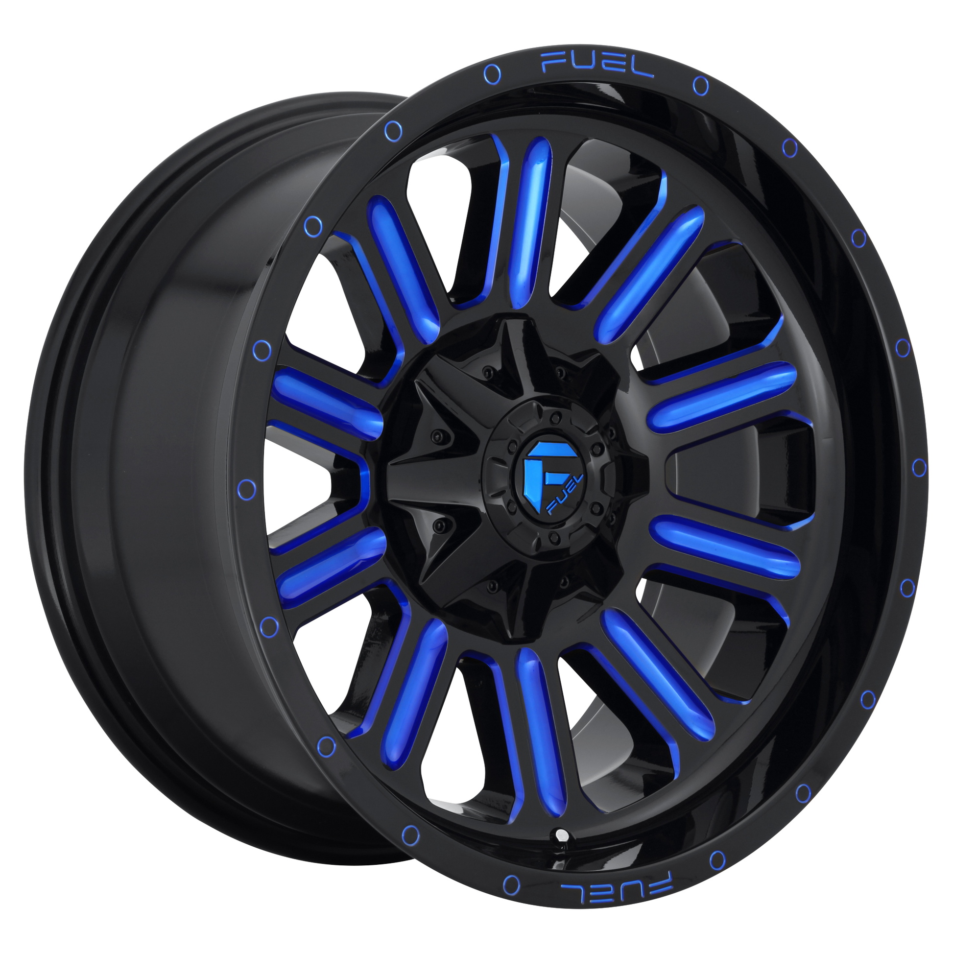 HARDLINE 20x12 6x135.00/6x139.70 GLOSS BLACK BLUE TINTED CLEAR (-45 mm) - Tires and Engine Performance