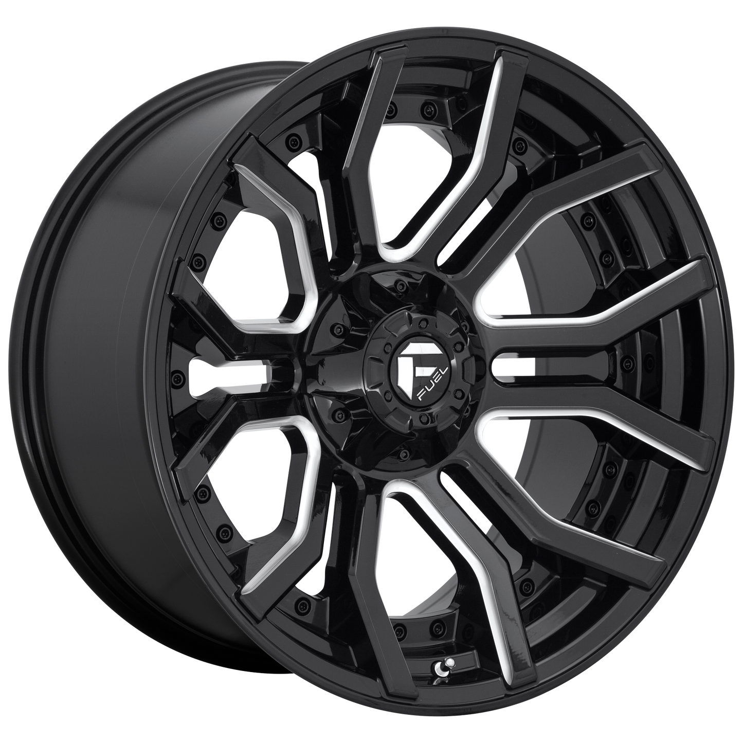 RAGE 20x9 6x135.00/6x139.70 GLOSS BLACK MILLED (1 mm) - Tires and Engine Performance