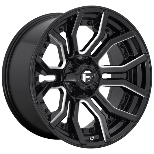 RAGE 20x9 6x135.00/6x139.70 GLOSS BLACK MILLED (1 mm) - Tires and Engine Performance