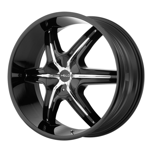 HE891 20x8.5 5x115.00/5x120.65 GLOSS BLACK W/ GLOSS BLACK AND CHROME ACCENTS (10 mm) - Tires and Engine Performance