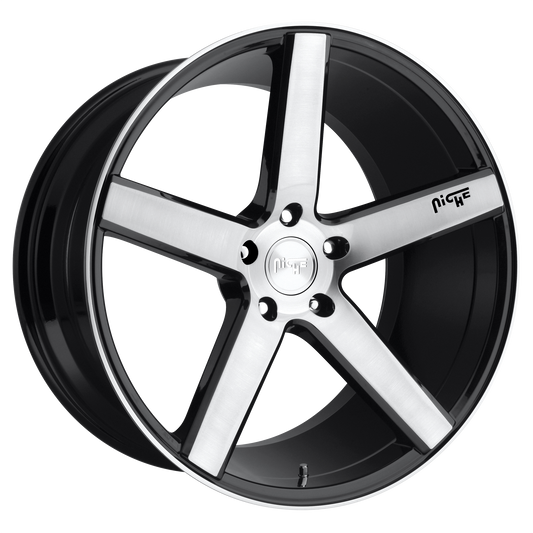 MILAN 22x9 5x114.30 GLOSS BLACK BRUSHED (38 mm) - Tires and Engine Performance