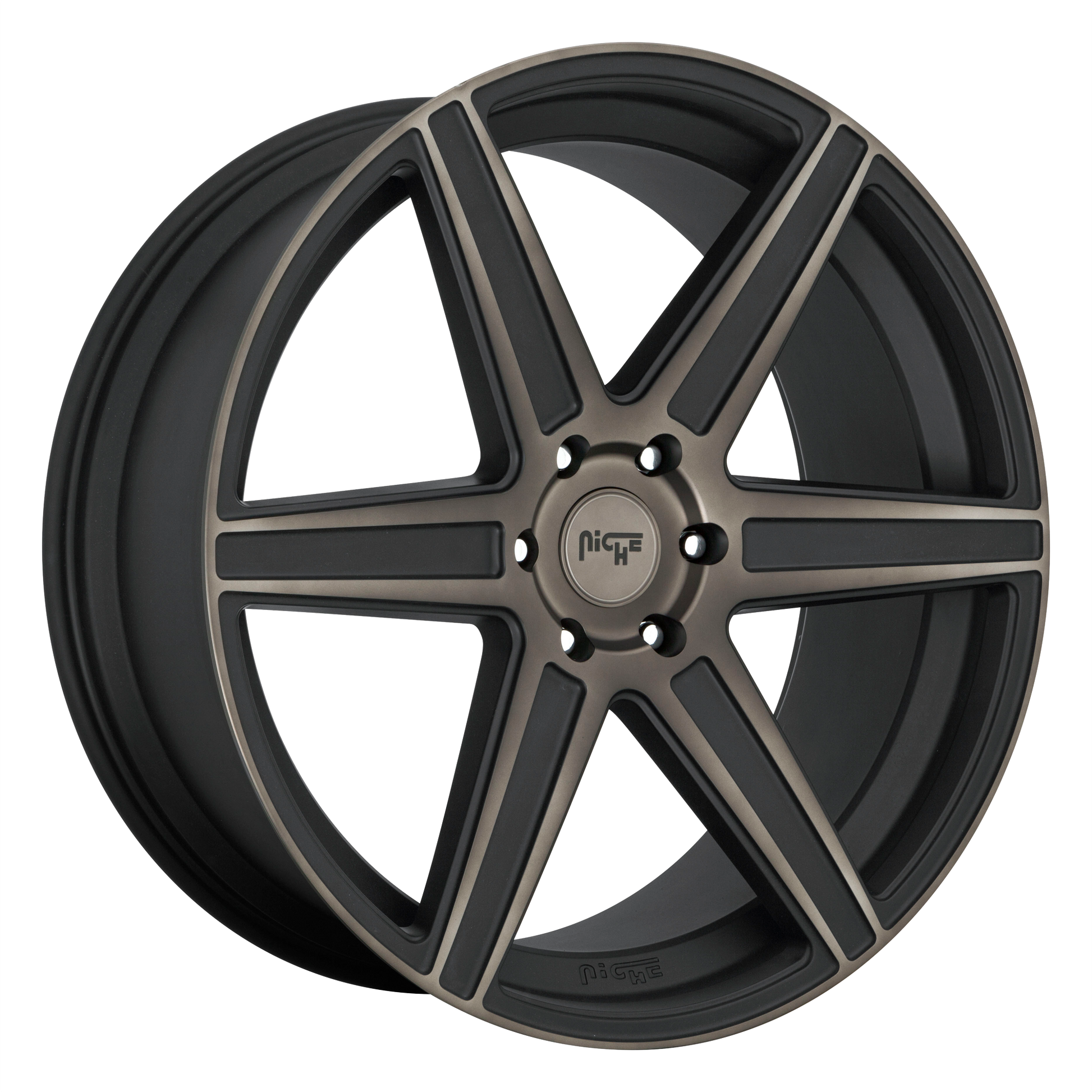 CARINA 24x10 6x135.00 MATTE MACHINED DOUBLE DARK TINT (30 mm) - Tires and Engine Performance