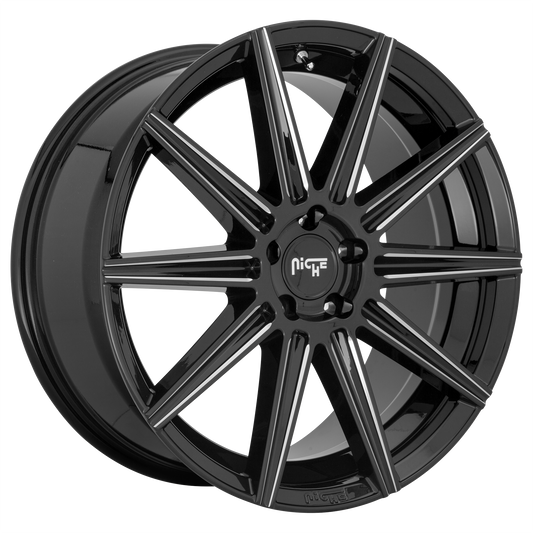 TIFOSI 20x9 5x120.00 GLOSS BLACK MILLED (35 mm) - Tires and Engine Performance