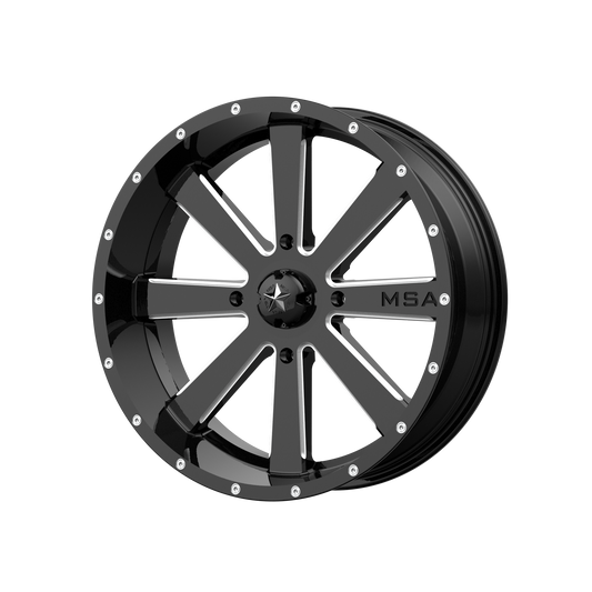 FLASH 20x7 4x137.00 GLOSS BLACK MILLED (0 mm) - Tires and Engine Performance