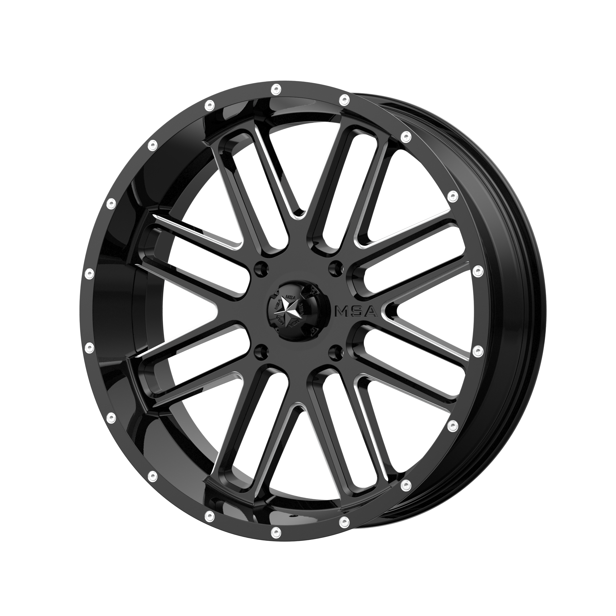 BANDIT 18x7 4x156.00 GLOSS BLACK MILLED (0 mm) - Tires and Engine Performance
