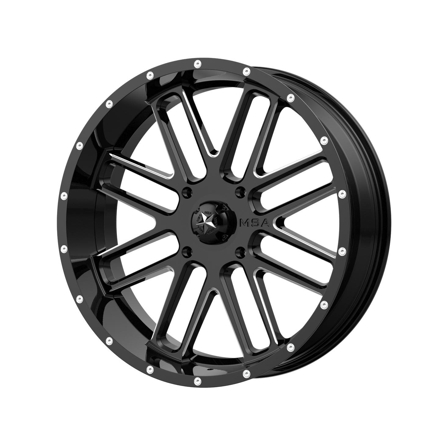 BANDIT 20x7 4x137.00 GLOSS BLACK MILLED (0 mm) - Tires and Engine Performance