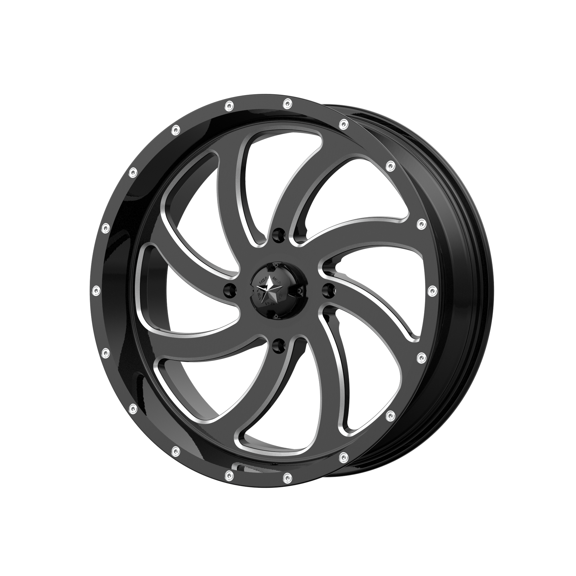 SWITCH 22x7 4x137.00 GLOSS BLACK MILLED (0 mm) - Tires and Engine Performance