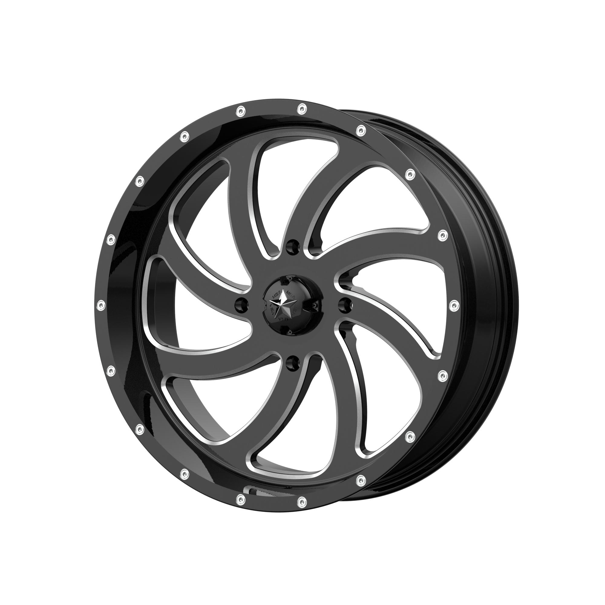 SWITCH 18x7 4x137.00 GLOSS BLACK MILLED (0 mm) - Tires and Engine Performance