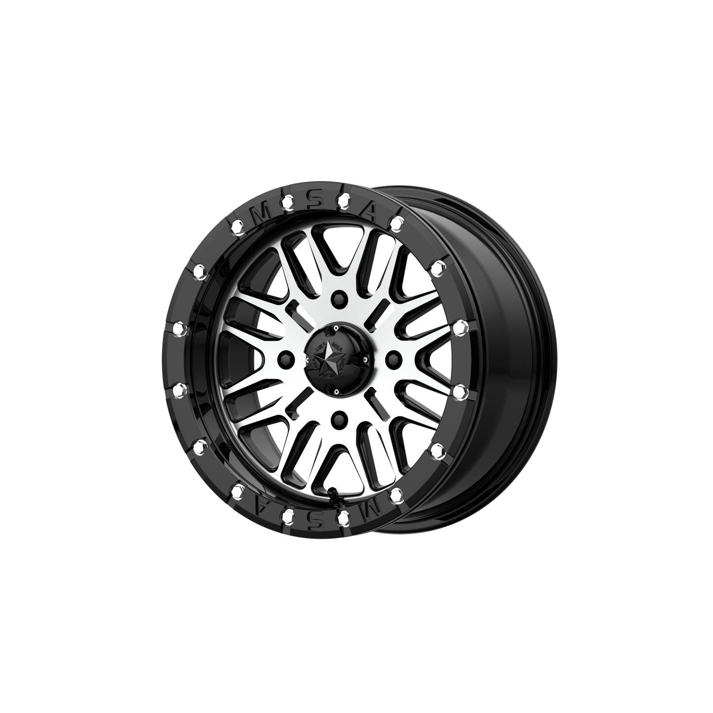 BRUTE BEADLOCK 15x7 4x156.00 GLOSS BLACK MACHINED (10 mm) - Tires and Engine Performance