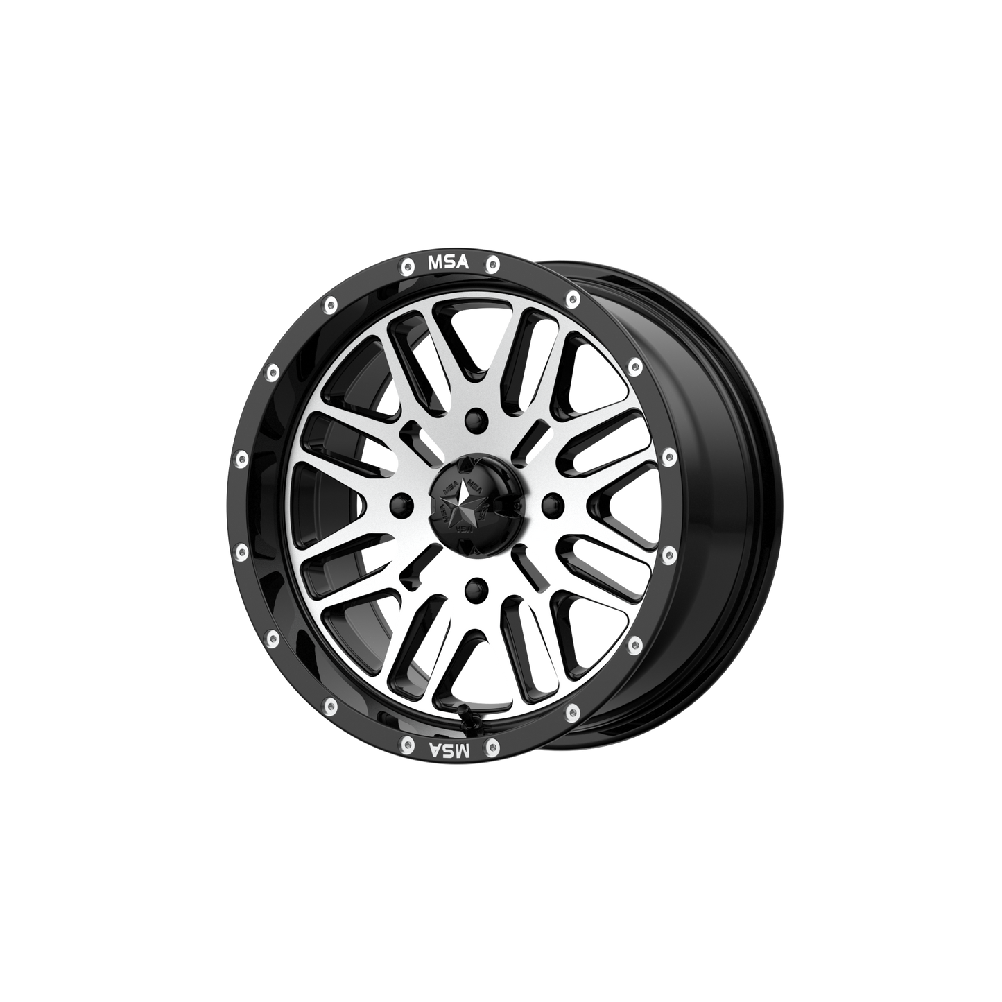 BRUTE 18x7 4x156.00 GLOSS BLACK MACHINED (10 mm) - Tires and Engine Performance