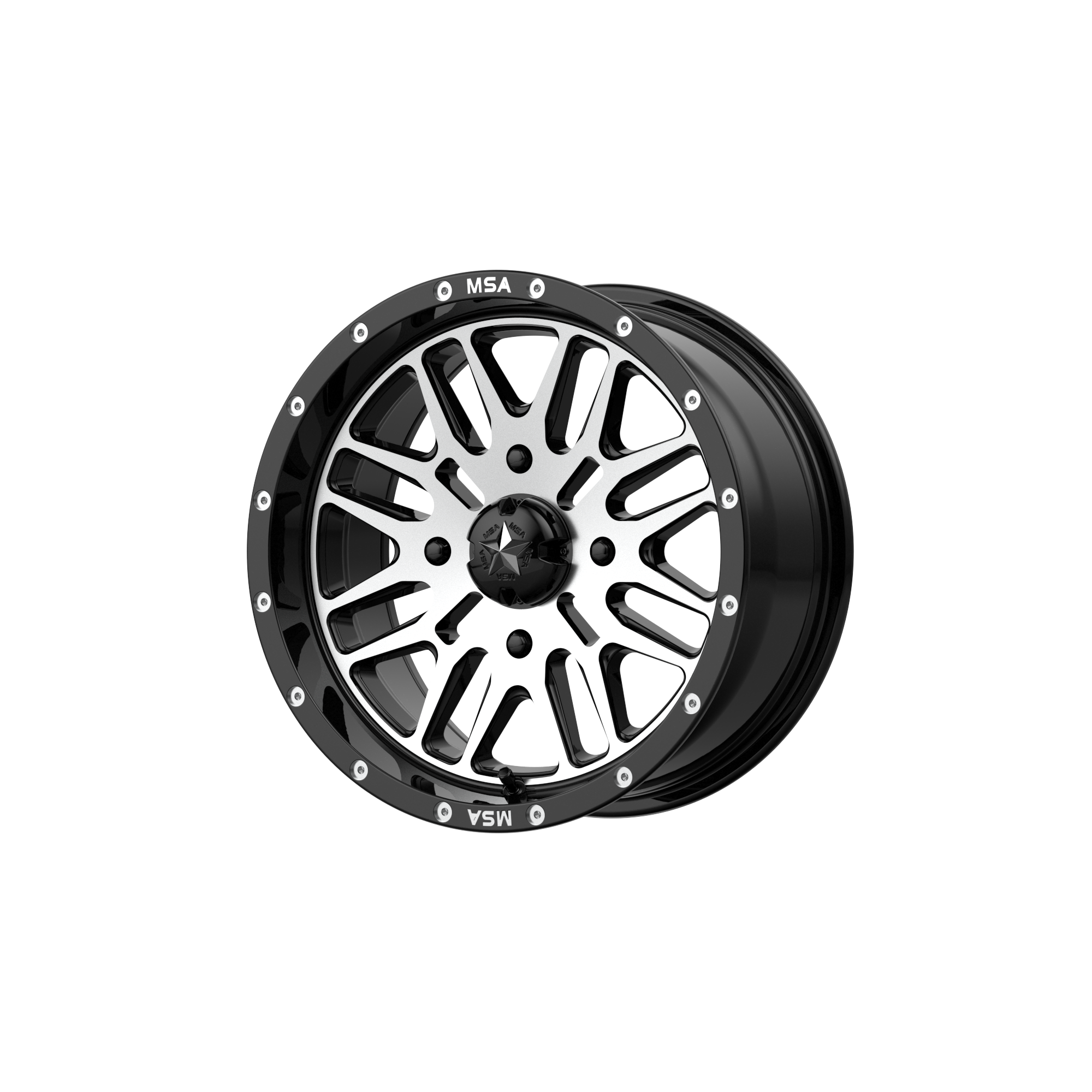 BRUTE 14x7 4x110.00 GLOSS BLACK MACHINED (10 mm) - Tires and Engine Performance
