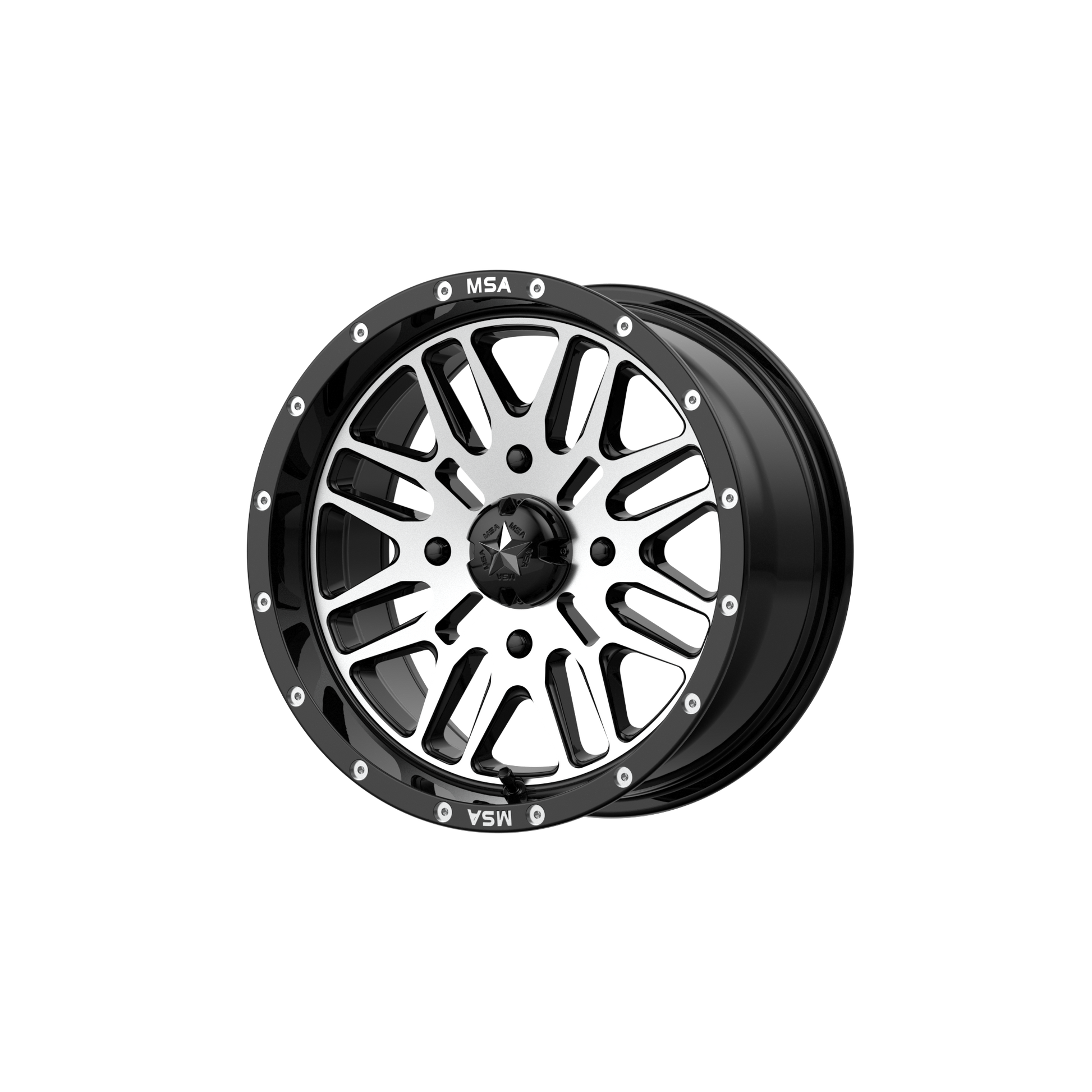 BRUTE 15x7 4x156.00 GLOSS BLACK MACHINED (10 mm) - Tires and Engine Performance