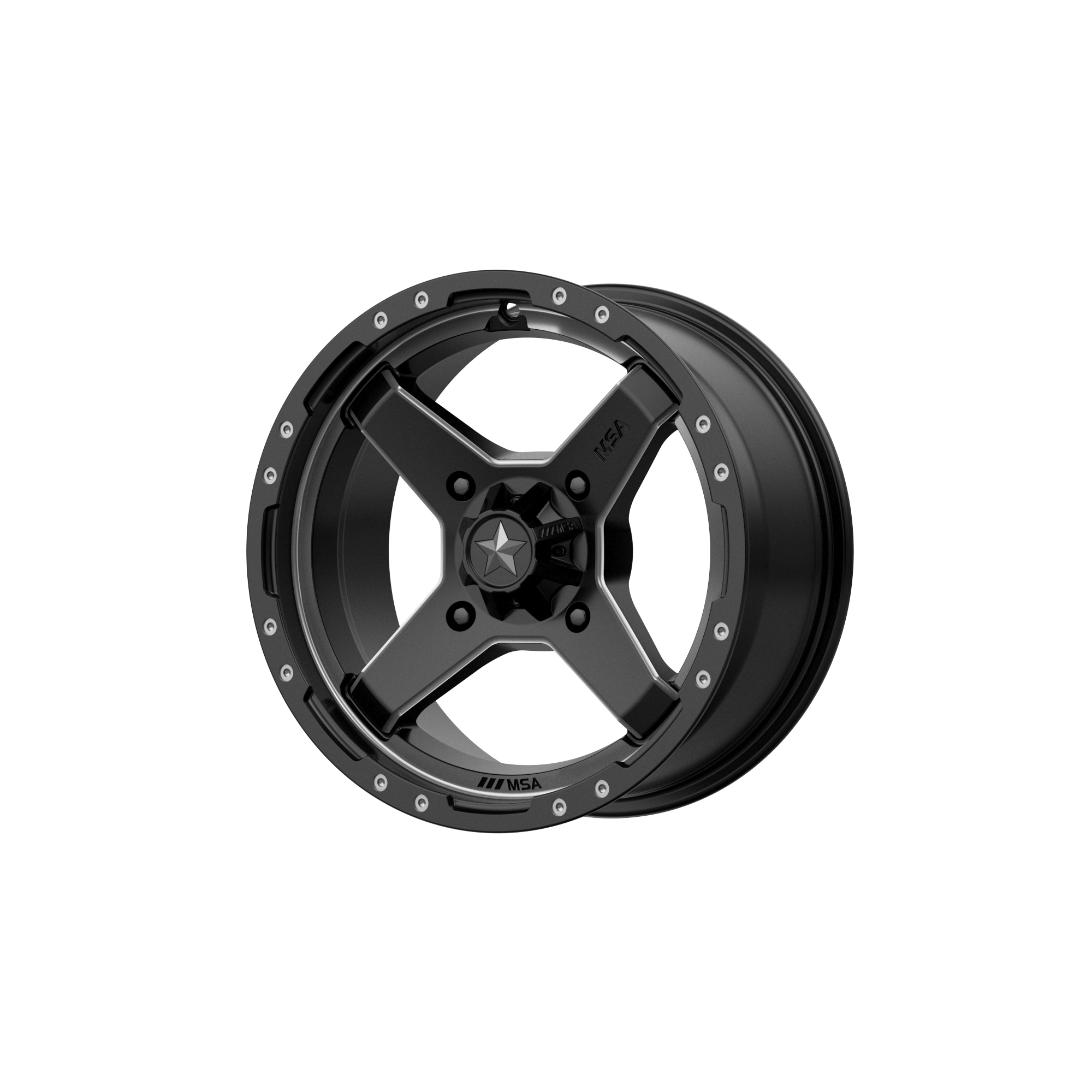 CROSS 16x7 4x156.00 SATIN BLACK W/ TITANIUM TINT (10 mm) - Tires and Engine Performance