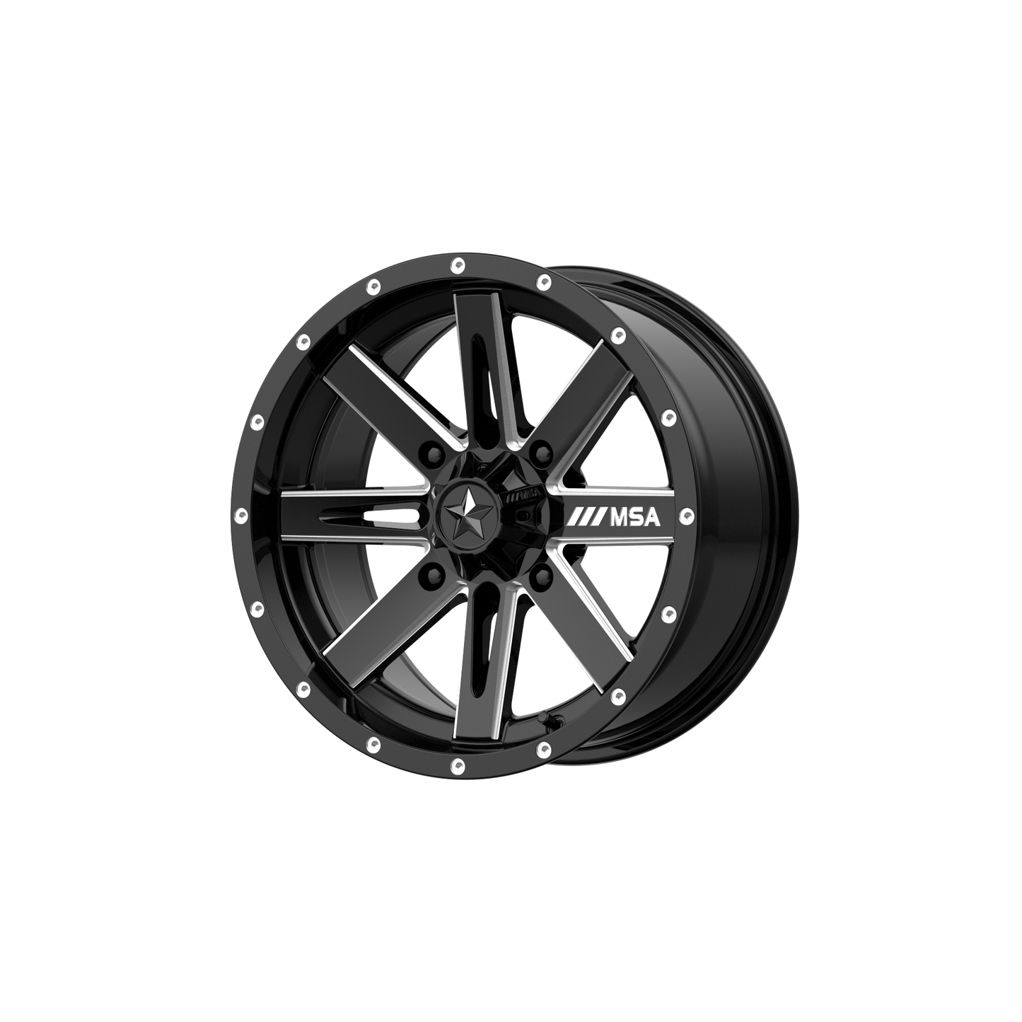 BOXER 18x7 4x156.00 GLOSS BLACK MILLED (10 mm) - Tires and Engine Performance