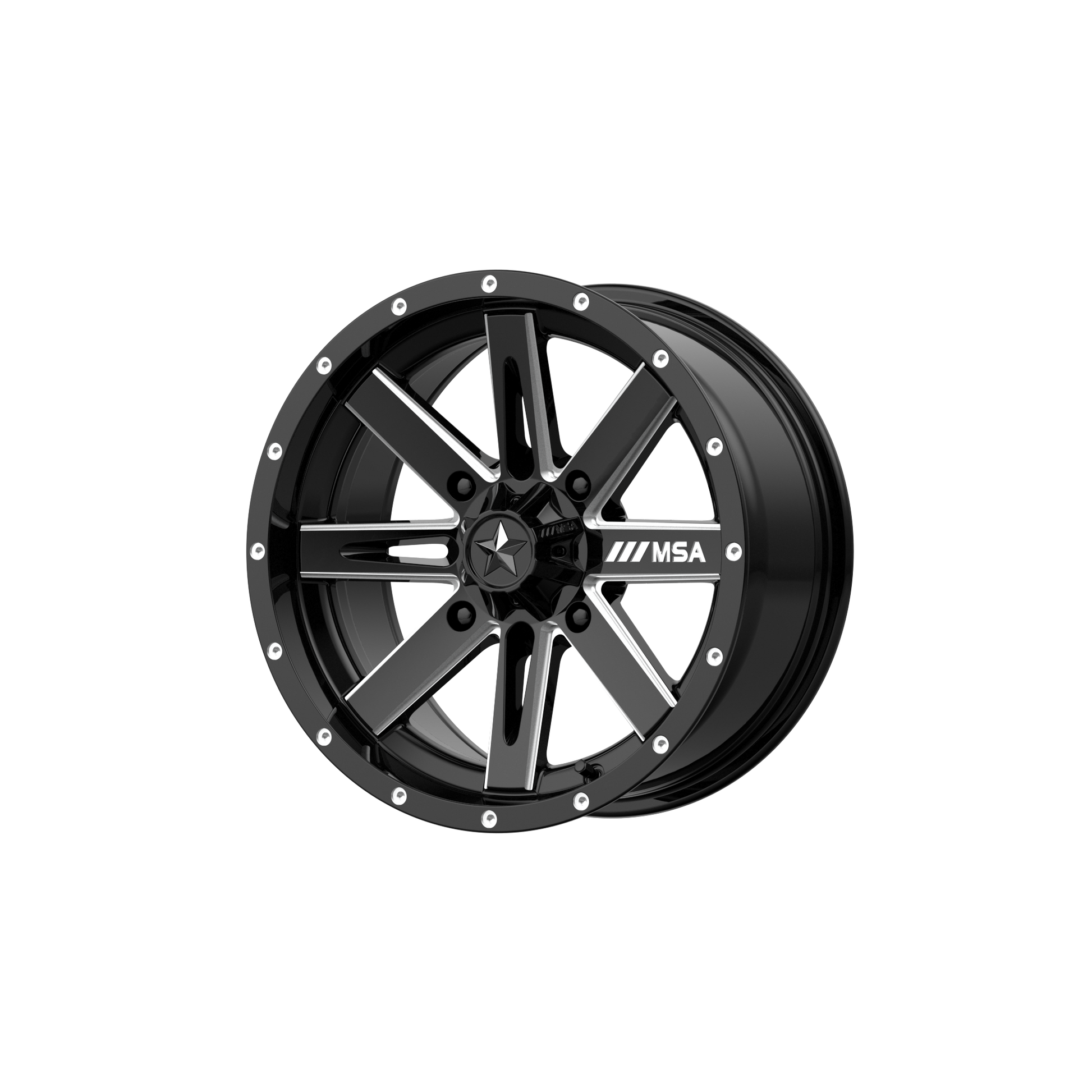 BOXER 18x7 4x156.00 GLOSS BLACK MILLED (10 mm) - Tires and Engine Performance