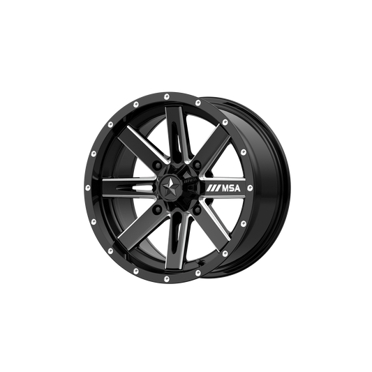 BOXER 18x7 4x156.00 GLOSS BLACK MILLED (10 mm) - Tires and Engine Performance