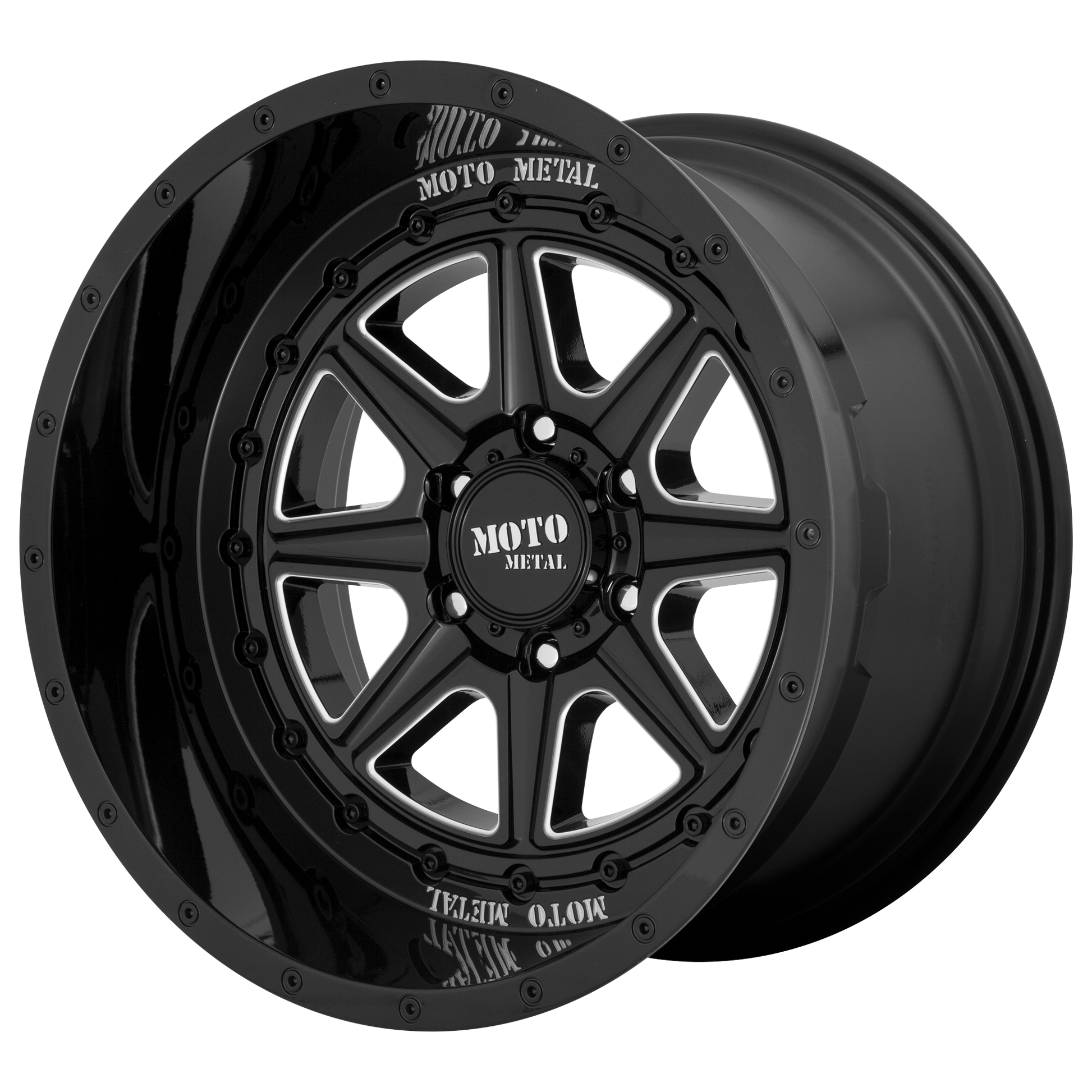 PHANTOM 20x10 8x165.10 GLOSS BLACK MILLED (-18 mm) - Tires and Engine Performance