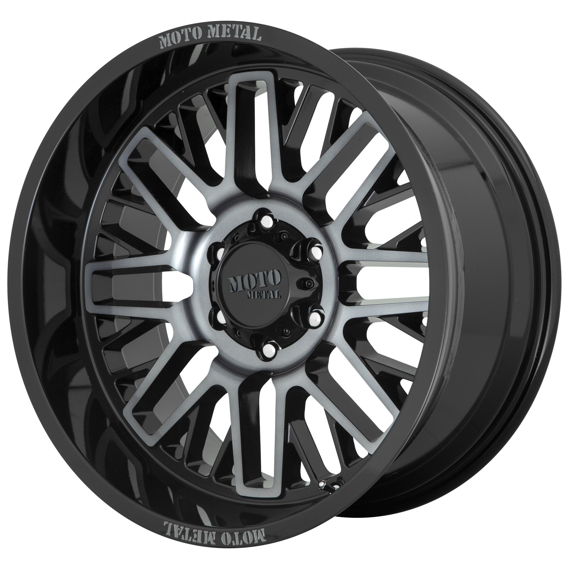 MO802 20x10 8x165.10 GLOSS BLACK MACHINED W/ GRAY TINT (-18 mm) - Tires and Engine Performance