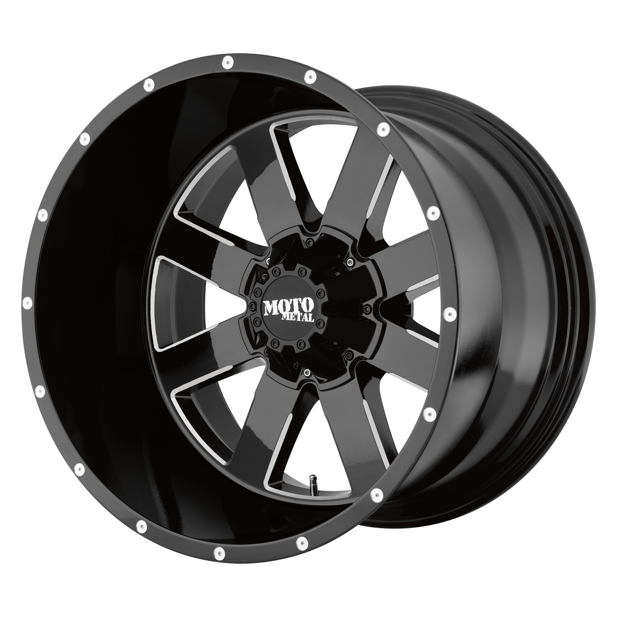 MO962 20x12 8x165.10 GLOSS BLACK MILLED (-44 mm) - Tires and Engine Performance