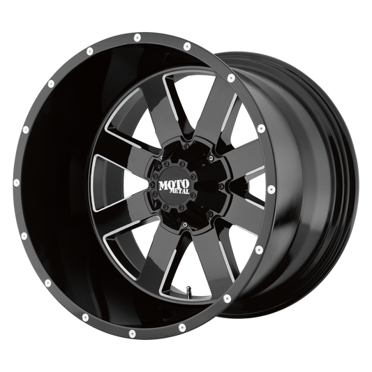 MO962 17x10 5x127.00/5x139.70 GLOSS BLACK MILLED (-24 mm) - Tires and Engine Performance